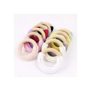 Yolyoo 60 anillos de madera natural para manualidades