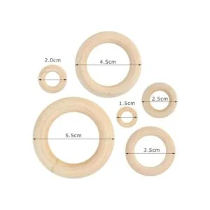 Yolyoo 60 anillos de madera natural para manualidades