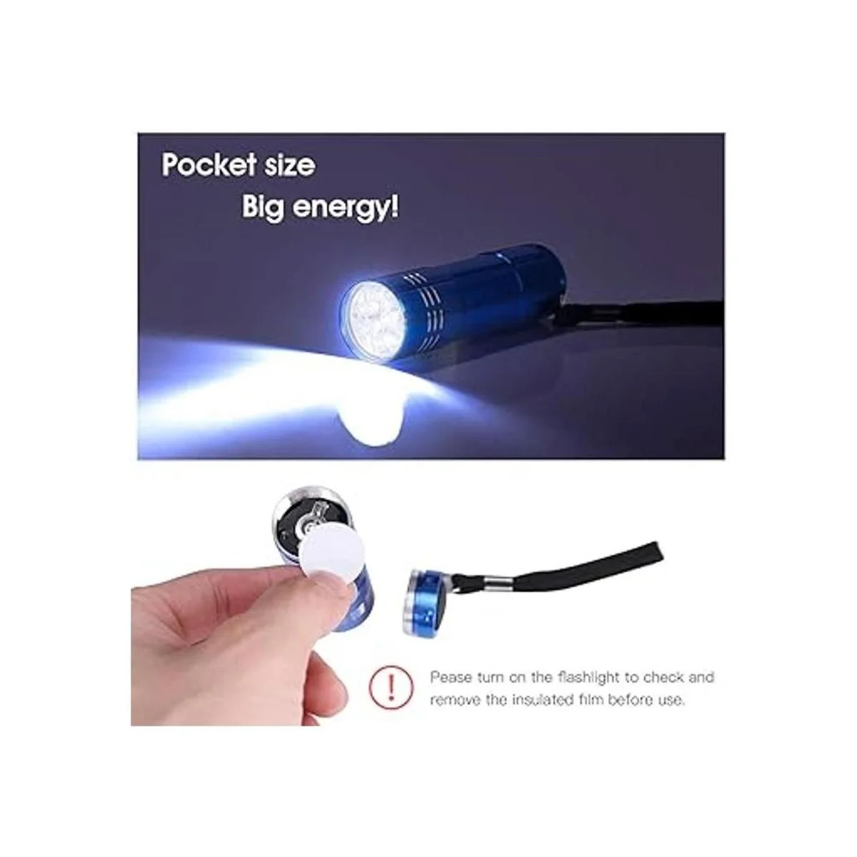 Yikosam Paquete de 10 linternas de 9 LED mini linterna de