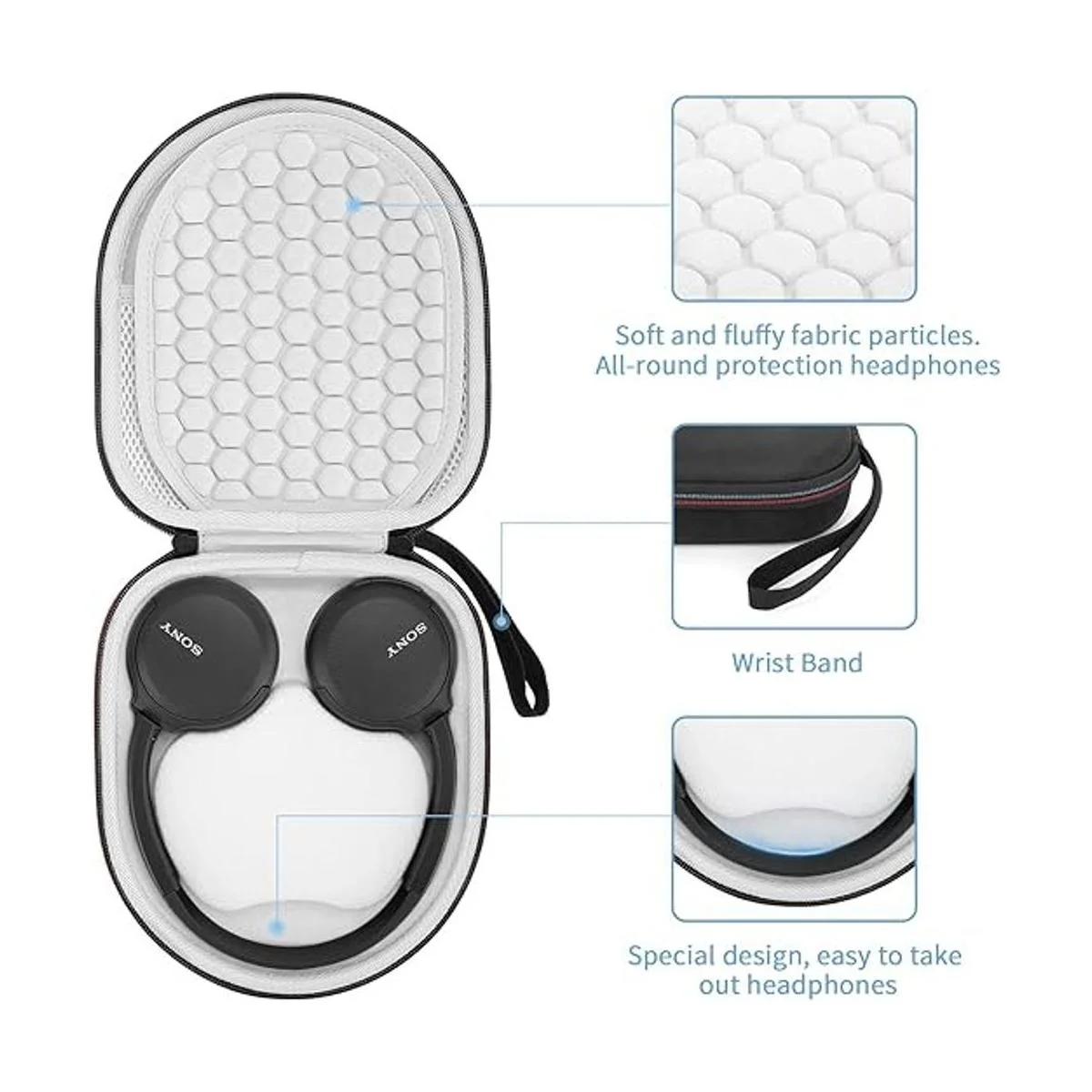 Yinke Funda rígida para auriculares Sony WHCH510JBL Tune