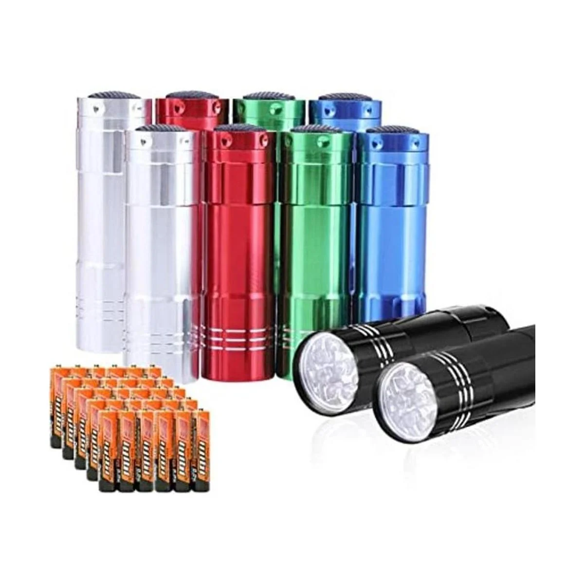 Yikosam Paquete de 10 linternas de 9 LED mini linterna de