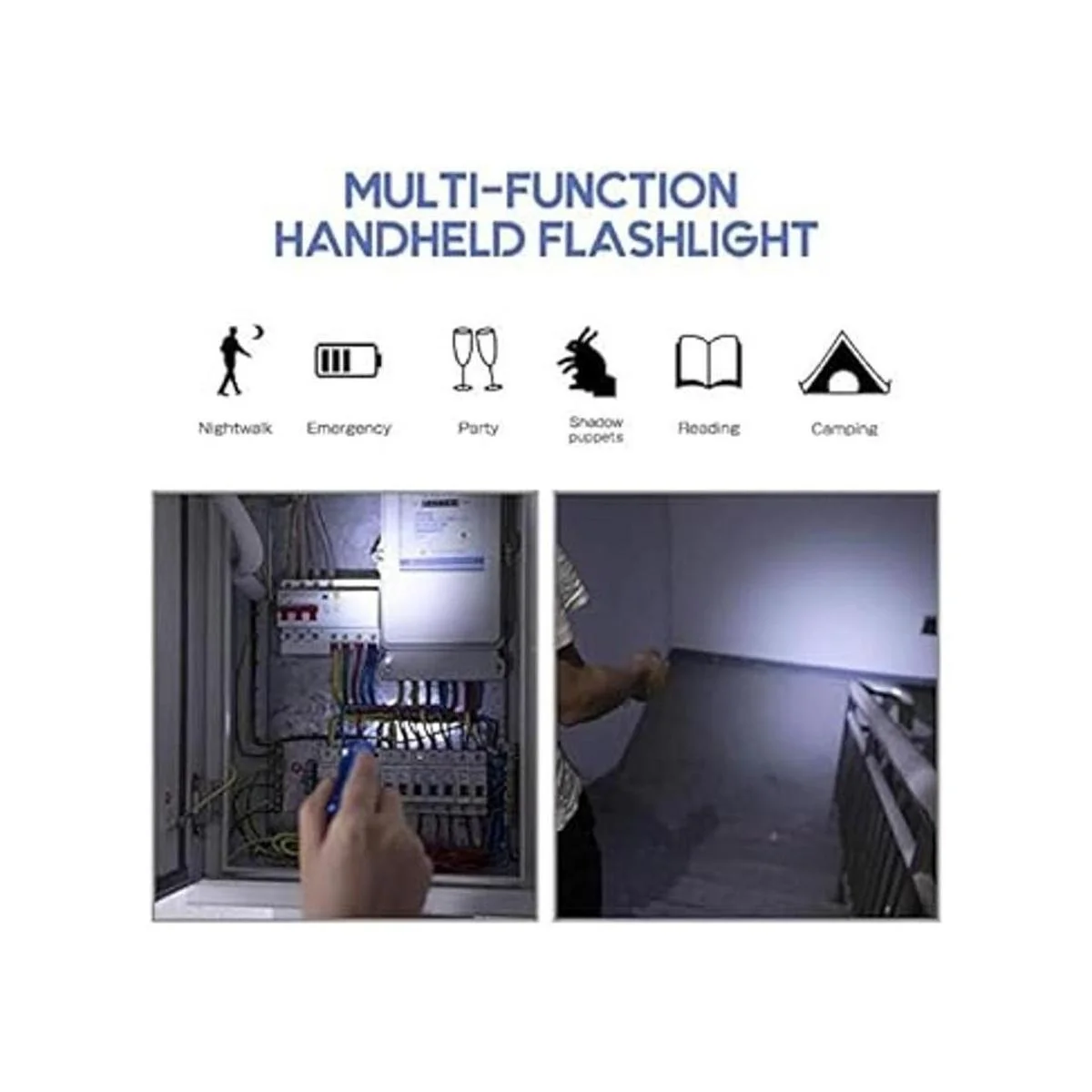 Yikosam Paquete de 10 linternas de 9 LED mini linterna de