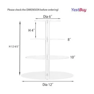 YestBuy Soporte redondo para cupcakes de acrílico de 4_3