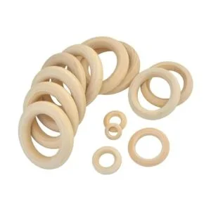 Yolyoo 60 anillos de madera natural para manualidades