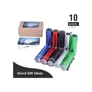 Yikosam Paquete de 10 linternas de 9 LED mini linterna de