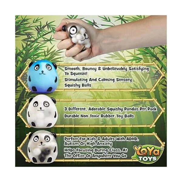 YoYa Toys Pelota de estrés de panda para niños y adultos_3