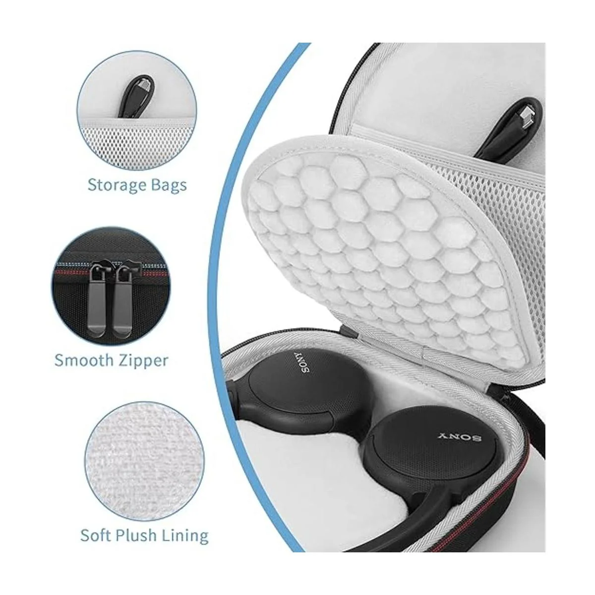 Yinke Funda rígida para auriculares Sony WHCH510JBL Tune