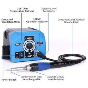 Yihua Kit de estación de soldador 936A II 65 W con luz de