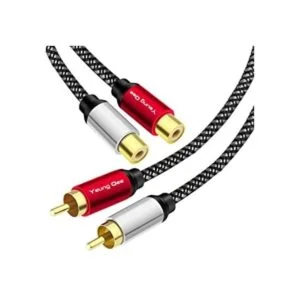 Yeung Qee 2 RCA macho a 2RCA hembra Cable de extensión de_1