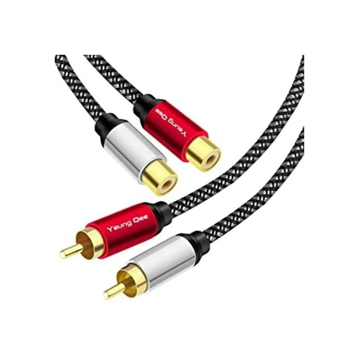 Yeung Qee 2 RCA macho a 2RCA hembra Cable de extensión de_1