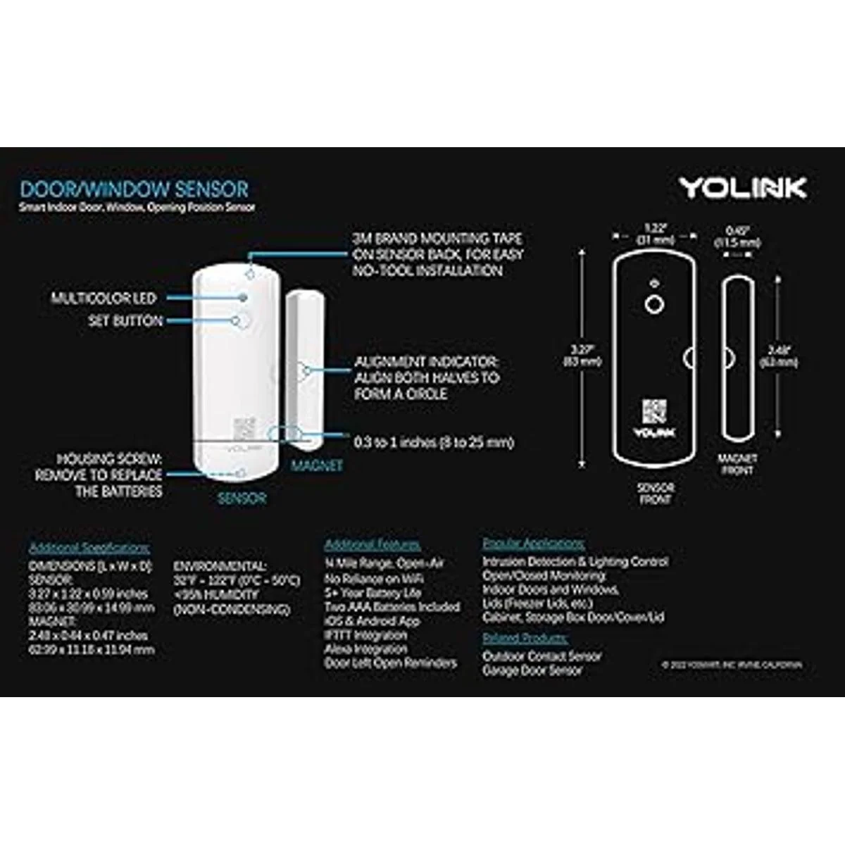 YoLink Sensor de puerta sensor inalámbrico de puerta de_3