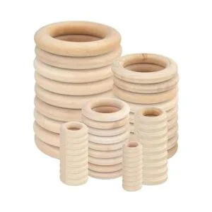 Yolyoo 60 anillos de madera natural para manualidades