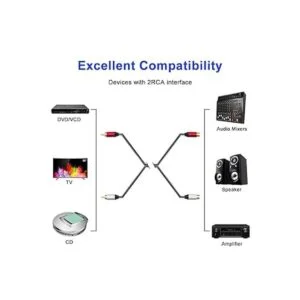 Yeung Qee 2 RCA macho a 2RCA hembra Cable de extensión de_4