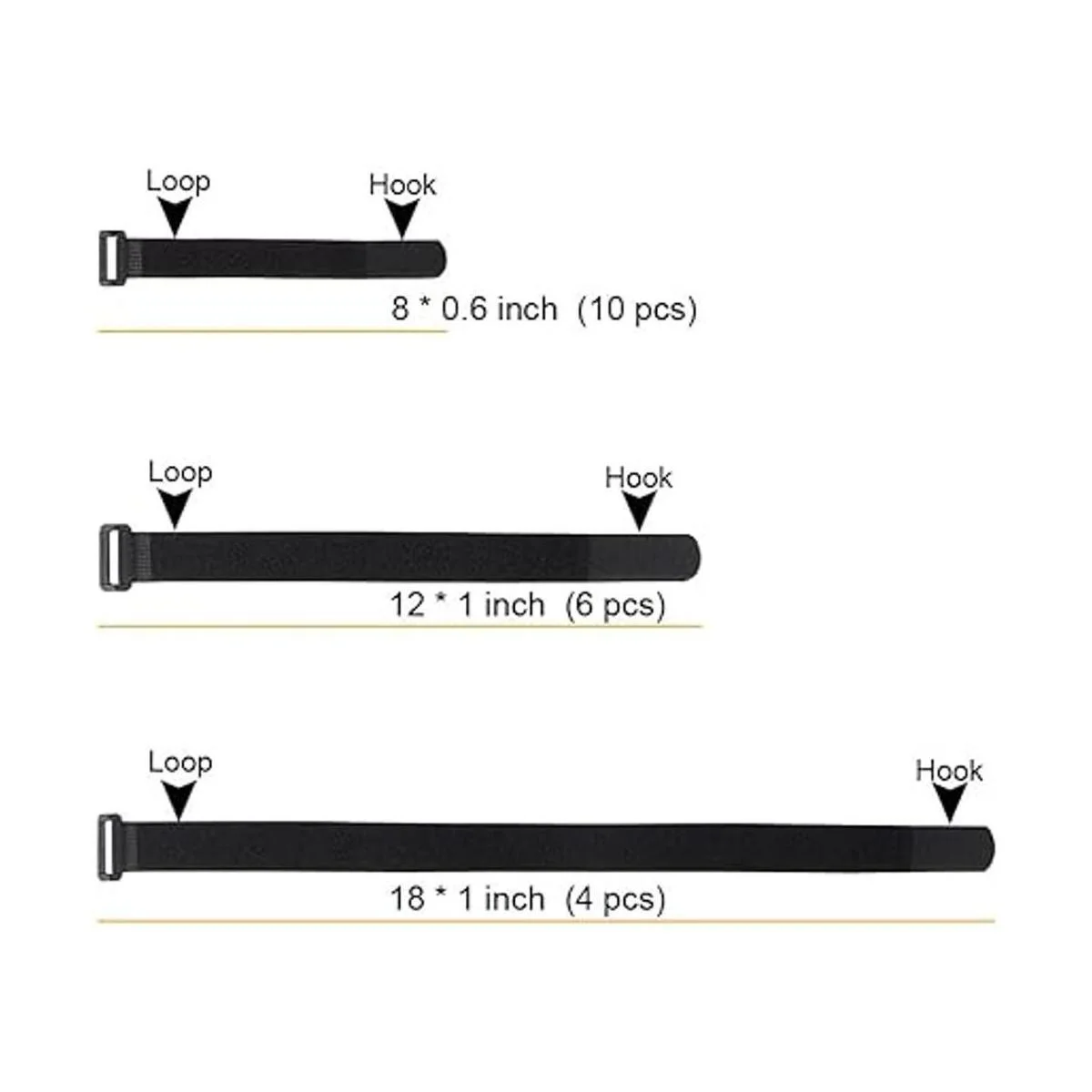 Yiwerder Juego de 20 correas de cable de sujeción_3