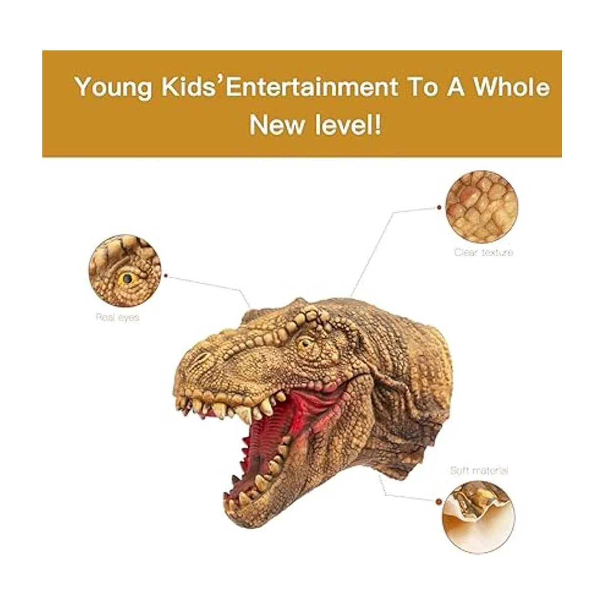 Yolococa Dinosuar Puppet Raptor Trex Marioneta de mano_3