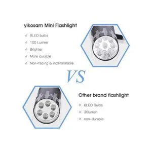 Yikosam Paquete de 10 linternas de 9 LED mini linterna de