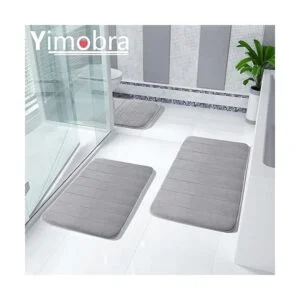 Yimobra Memory Foam Bath Mat Set Bathroom Rugs for 3_6