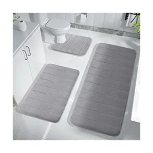 Yimobra Memory Foam Bath Mat Set Bathroom Rugs for 3_1