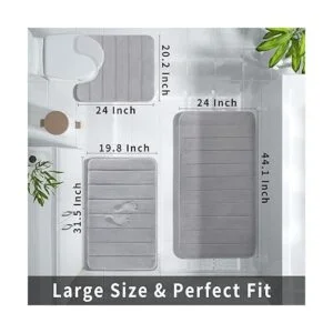 Yimobra Memory Foam Bath Mat Set Bathroom Rugs for 3_2