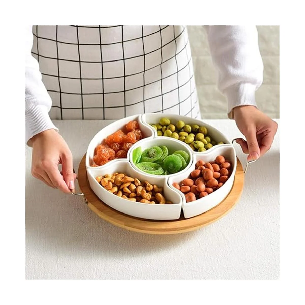 Yarlung Platos de cerámica divididos de 10 pulgadas con