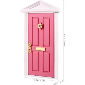 Yardwe 1 mini puerta de madera en miniatura mueble de