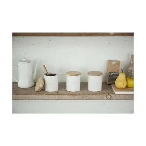 Yamazaki Home Tosca Recipiente de cerámica Organizador