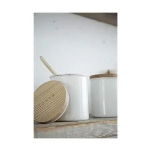 Yamazaki Home Tosca Recipiente de cerámica Organizador