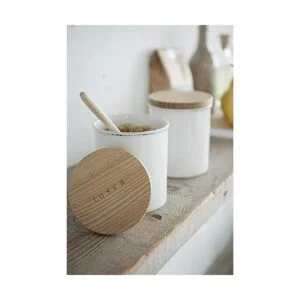 Yamazaki Home Tosca Recipiente de cerámica Organizador
