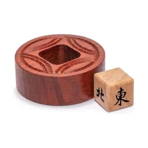 Yellow Mountain Imports Mahjong Bettor de madera_2