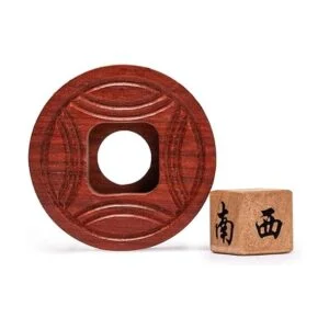 Yellow Mountain Imports Mahjong Bettor de madera_3