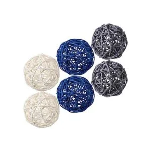 Yaomiao 6 bolas de mimbre de ratán decorativas para
