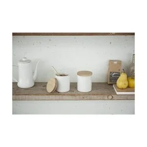 Yamazaki Home Tosca Recipiente de cerámica Organizador