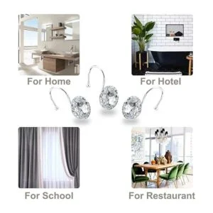 Yapicoco 12 ganchos para cortina de ducha para baño_5