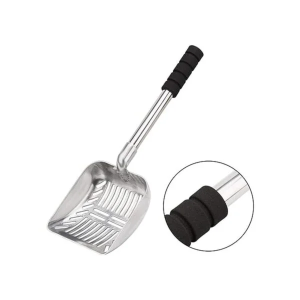 Yangbaga Cuchara de arena de metal para gatos con pala
