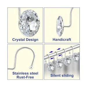 Yapicoco 12 ganchos para cortina de ducha para baño_3