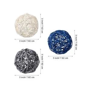 Yaomiao 6 bolas de mimbre de ratán decorativas para