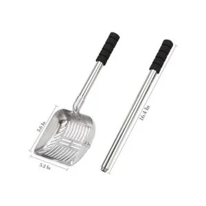 Yangbaga Cuchara de arena de metal para gatos con pala