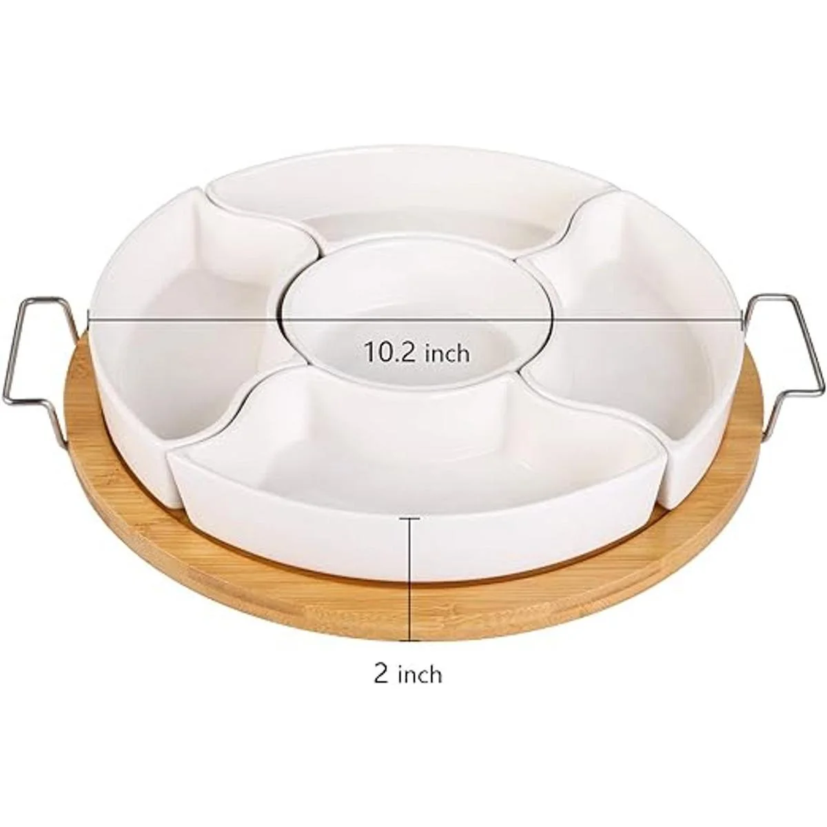 Yarlung Platos de cerámica divididos de 10 pulgadas con