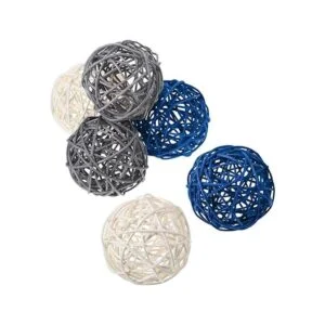 Yaomiao 6 bolas de mimbre de ratán decorativas para