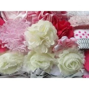 YYCRAFT 40 flores de gasa artesanales flores de pelo_4