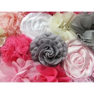 YYCRAFT 40 flores de gasa artesanales flores de pelo_2