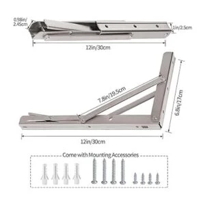 YUMORE Soportes plegables de 12 pulgadas carga máxima_5
