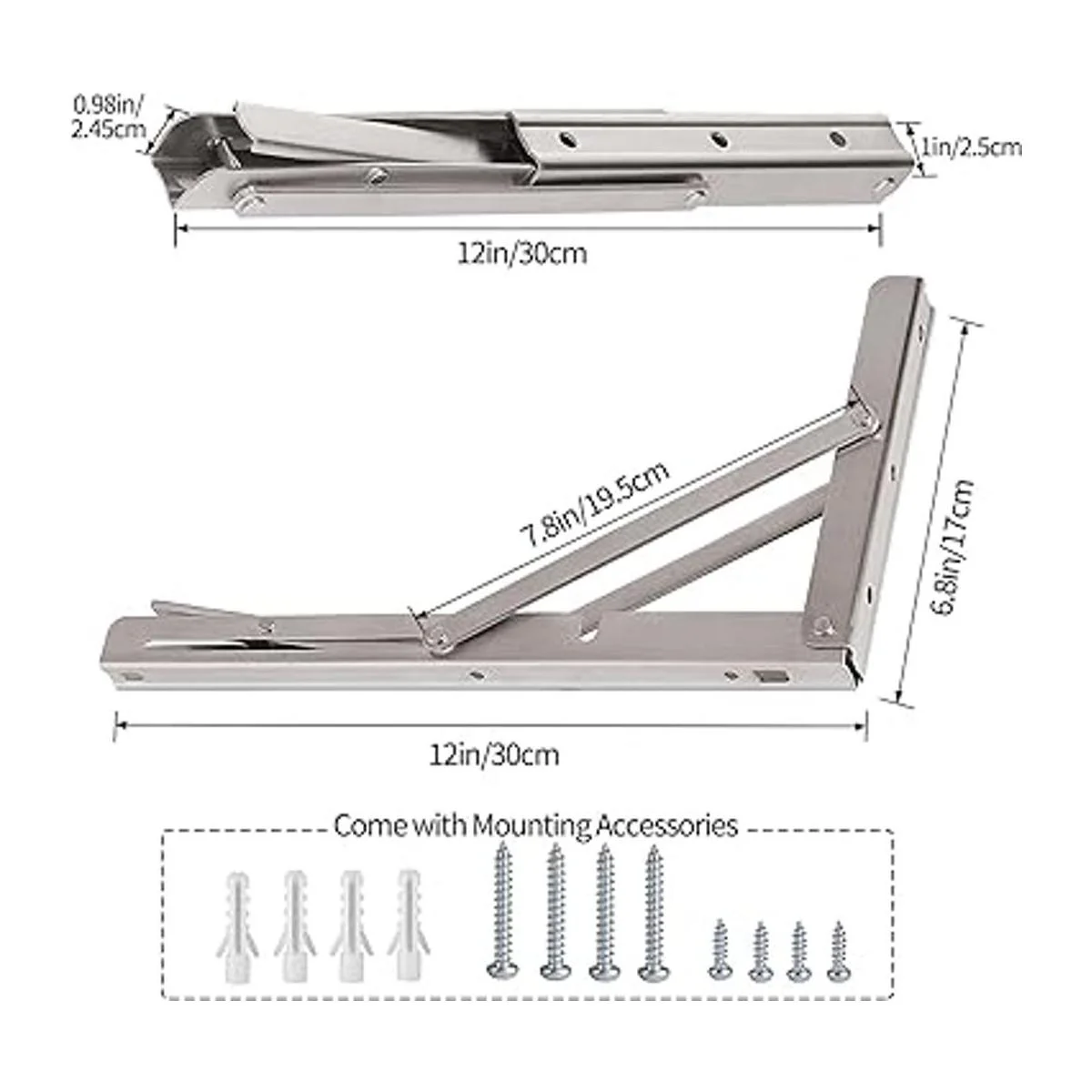 YUMORE Soportes plegables de 12 pulgadas carga máxima_5