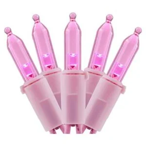 YULETIME Luces LED rosas de Navidad con cable rosa 66_1