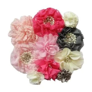 YYCRAFT 40 flores de gasa artesanales flores de pelo_6