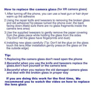 YUYOND Reemplazo de lente de vidrio para cámara trasera_5