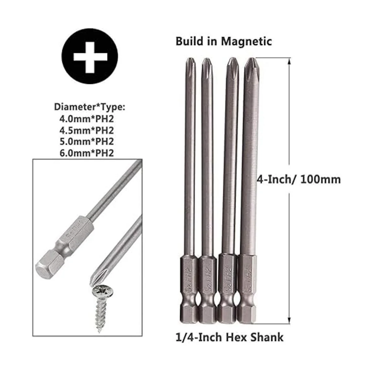 Yakamoz 16Pcs 4in1 Multi Long Magnetic Screwdriver Bit Set