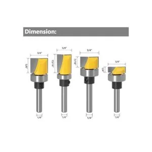 Yakamoz Juego de 4 brocas para fresado de madera con