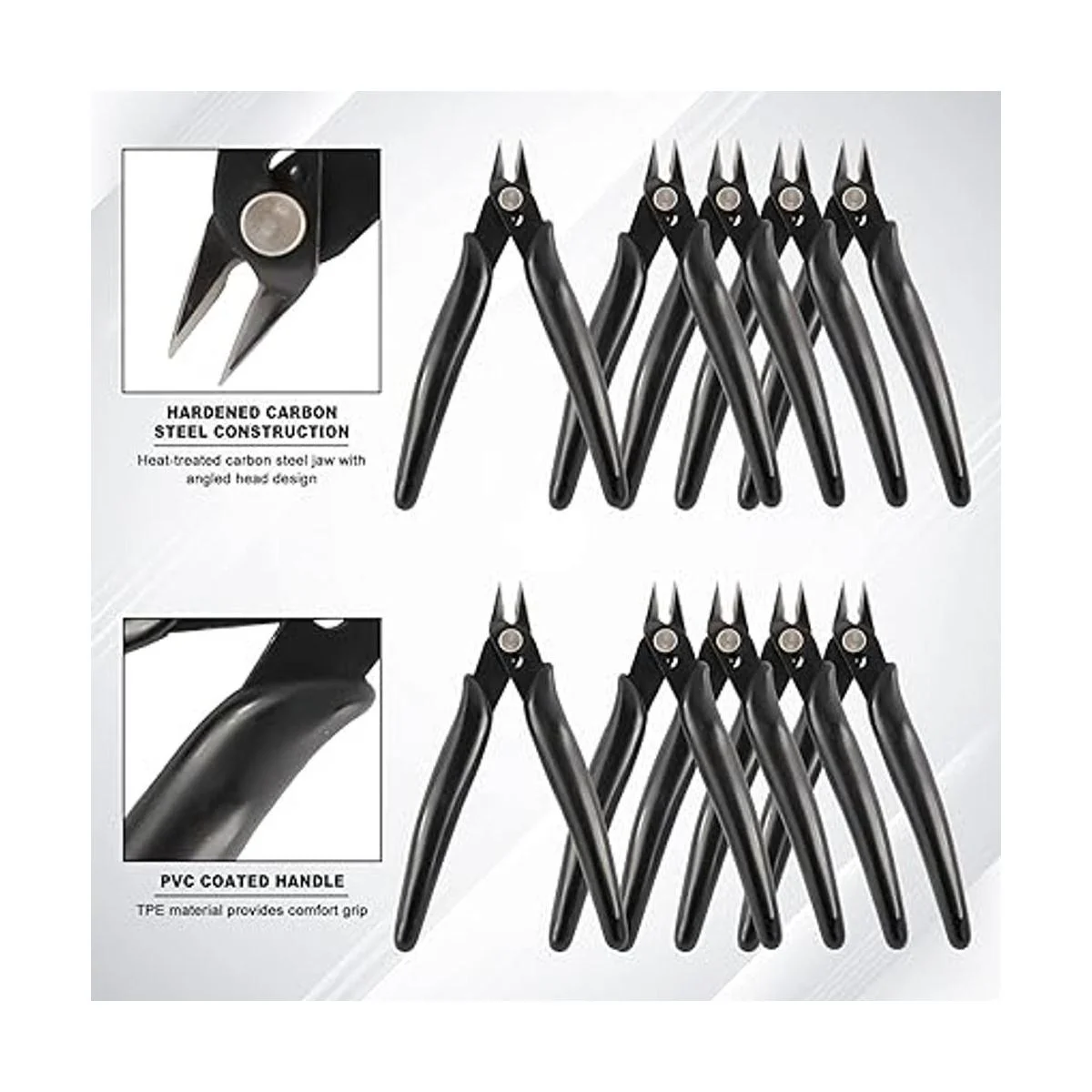 YaeCCC Paquete de 10 cortadores de alambre alicates de