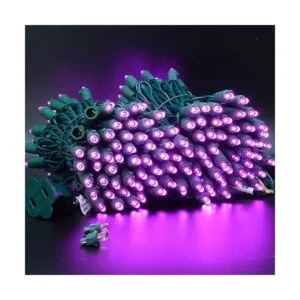 YULETIME Luces LED de Navidad de gran angular rosa con_2